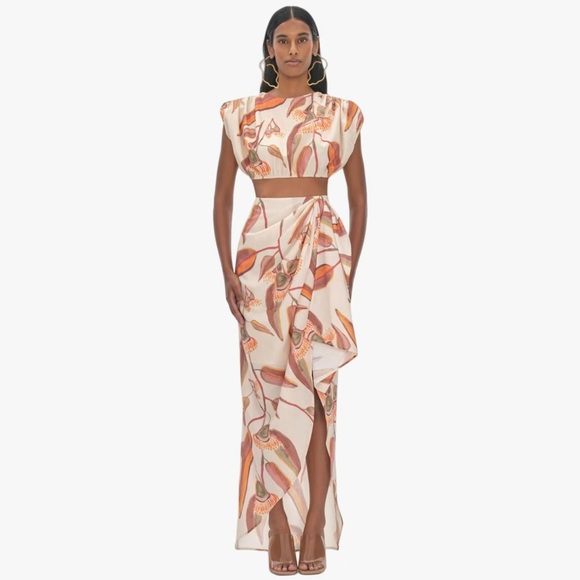 Andrea Iyamah Halima Cropped Top Eucalyptus Print XXL NWT! $192 - Picture 1 of 11